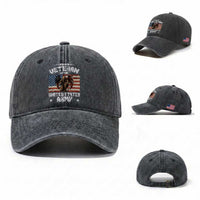 US Army Veteran Tribute Washed Cotton Baseball Cap American Flag Angel Soldier Memorial