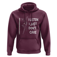 Funny Introvert Cat Hoodie I Listen I Just Don't Care Sarcastic Kitty Lover - Wonder Print Shop