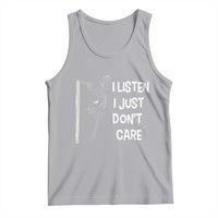 Funny Introvert Cat Tank Top I Listen I Just Don't Care Sarcastic Kitty Lover - Wonder Print Shop