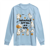 Funny Duck Ghost Halloween Long Sleeve Shirt Most Definitely Not All In A Row - Wonder Print Shop