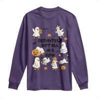 Funny Duck Ghost Halloween Long Sleeve Shirt Most Definitely Not All In A Row - Wonder Print Shop