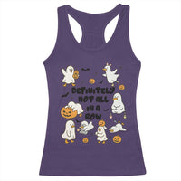 Funny Duck Ghost Halloween Racerback Tank Top Most Definitely Not All In A Row - Wonder Print Shop