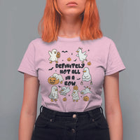 Funny Duck Ghost Halloween T Shirt For Women Most Definitely Not All In A Row - Wonder Print Shop