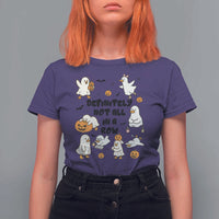 Funny Duck Ghost Halloween T Shirt For Women Most Definitely Not All In A Row - Wonder Print Shop