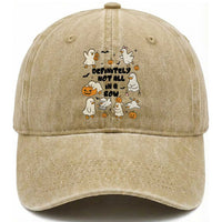 Funny Duck Ghost Halloween Washed Cotton Baseball Cap Most Definitely Not All In A Row