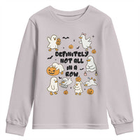 Funny Duck Ghost Halloween Youth Sweatshirt Most Definitely Not All In A Row - Wonder Print Shop
