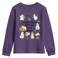 Funny Duck Ghost Halloween Youth Sweatshirt Most Definitely Not All In A Row - Wonder Print Shop