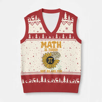 Funny Math Teacher Back To School V-Neck Knit Sweater Vest Math Is Tough But So Are You - Wonder Print Shop
