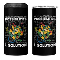 Funny Speed Cubing 4 in 1 Can Cooler Tumbler One Solution Math Puzzle Cube