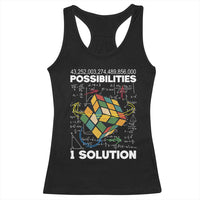 Funny Speed Cubing Racerback Tank Top One Solution Math Puzzle Cube - Wonder Print Shop
