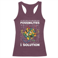 Funny Speed Cubing Racerback Tank Top One Solution Math Puzzle Cube - Wonder Print Shop