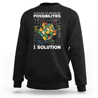 Funny Speed Cubing Sweatshirt One Solution Math Puzzle Cube - Wonder Print Shop