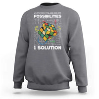 Funny Speed Cubing Sweatshirt One Solution Math Puzzle Cube - Wonder Print Shop