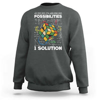 Funny Speed Cubing Sweatshirt One Solution Math Puzzle Cube - Wonder Print Shop