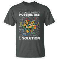 Funny Speed Cubing T Shirt One Solution Math Puzzle Cube - Wonder Print Shop