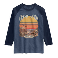 Grand Canyon Arizona 90s Desert Sunset Nostalgia Hiking Raglan Shirt
