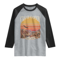 Grand Canyon Arizona 90s Desert Sunset Nostalgia Hiking Raglan Shirt