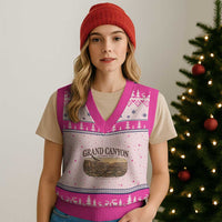 Grand Canyon National Park Arizona Established 1919 V-Neck Knit Sweater Vest Retro Deer Wildlife Nature Hiking Southwest Souvenir