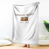 Retro Monument Valley Arizona Sunset Established 1958 Throw Blanket Southwest Desert Road Trip Eagle Nature Souvenir