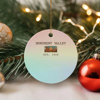 Retro Monument Valley Arizona Sunset Established 1958 Ceramic Ornament Southwest Desert Road Trip Eagle Nature Souvenir