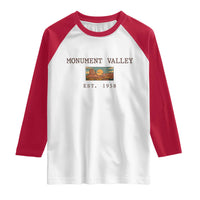Retro Monument Valley Arizona Sunset Established 1958 Raglan Shirt Southwest Desert Road Trip Eagle Nature Souvenir