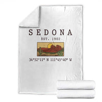 Vintage Sedona Arizona Established 1902 Throw Blanket Southwest Desert Cactus Scenic Nature Souvenir