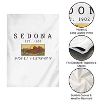 Vintage Sedona Arizona Established 1902 Garden Flag Southwest Desert Cactus Scenic Nature Souvenir