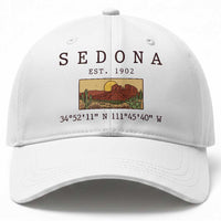 Vintage Sedona Arizona Established 1902 Baseball Cap Southwest Desert Cactus Scenic Nature Souvenir