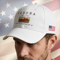 Vintage Sedona Arizona Established 1902 Baseball Cap Southwest Desert Cactus Scenic Nature Souvenir