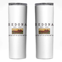 Vintage Sedona Arizona Established 1902 Skinny Tumbler Southwest Desert Cactus Scenic Nature Souvenir