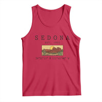 Vintage Sedona Arizona Established 1902 Tank Top Southwest Desert Cactus Scenic Nature Souvenir