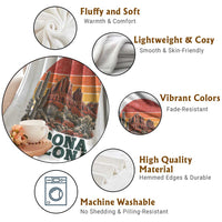 Retro Sedona Arizona Mountain Throw Blanket Southwest Hiking Outdoor Nature Souvenir