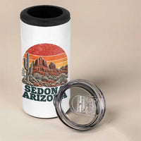 Retro Sedona Arizona Mountain 4 in 1 Can Cooler Tumbler Southwest Hiking Outdoor Nature Souvenir