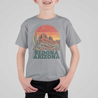 Retro Sedona Arizona Mountain T Shirt For Kid Southwest Hiking Outdoor Nature Souvenir