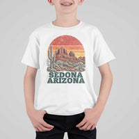 Retro Sedona Arizona Mountain T Shirt For Kid Southwest Hiking Outdoor Nature Souvenir
