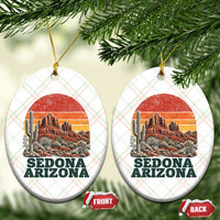 Retro Sedona Arizona Mountain Ceramic Ornament Southwest Hiking Outdoor Nature Souvenir