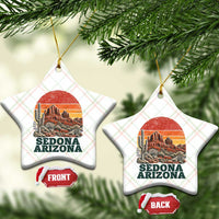 Retro Sedona Arizona Mountain Ceramic Ornament Southwest Hiking Outdoor Nature Souvenir