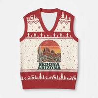 Retro Sedona Arizona Mountain V-Neck Knit Sweater Vest Southwest Hiking Outdoor Nature Souvenir