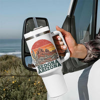Retro Sedona Arizona Mountain Tumbler With Handle Southwest Hiking Outdoor Nature Souvenir