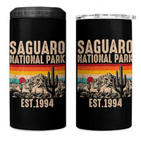 Retro Saguaro National Park Arizona EST 1994 4 in 1 Can Cooler Tumbler Desert Cactus Sunset Hiking Camping Nature Souvenir