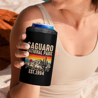 Retro Saguaro National Park Arizona EST 1994 4 in 1 Can Cooler Tumbler Desert Cactus Sunset Hiking Camping Nature Souvenir