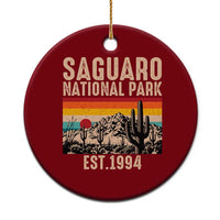 Retro Saguaro National Park Arizona EST 1994 Ceramic Ornament Desert Cactus Sunset Hiking Camping Nature Souvenir