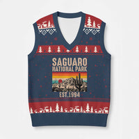Retro Saguaro National Park Arizona EST 1994 V-Neck Knit Sweater Vest Desert Cactus Sunset Hiking Camping Nature Souvenir