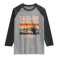Retro Saguaro National Park Arizona EST 1994 Raglan Shirt Desert Cactus Sunset Hiking Camping Nature Souvenir