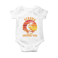 Retro Sedona Arizona Dancing Kokopelli Baby Onesie Southwest Native Symbol Desert Heritage