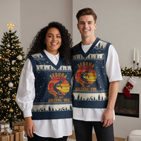 Retro Sedona Arizona Dancing Kokopelli V-Neck Knit Sweater Vest Southwest Native Symbol Desert Heritage Established 1902