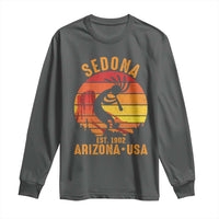 Retro Sedona Arizona Dancing Kokopelli Long Sleeve Shirt Southwest Native Symbol Desert Heritage