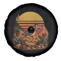 Retro Arizona Roadrunner Desert Sunset Spare Tire Cover Southwest Bird Wildlife Nature Lover