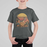 Retro Arizona Roadrunner Desert Sunset T Shirt For Kid Southwest Bird Wildlife Nature Lover