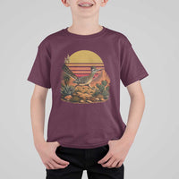 Retro Arizona Roadrunner Desert Sunset T Shirt For Kid Southwest Bird Wildlife Nature Lover